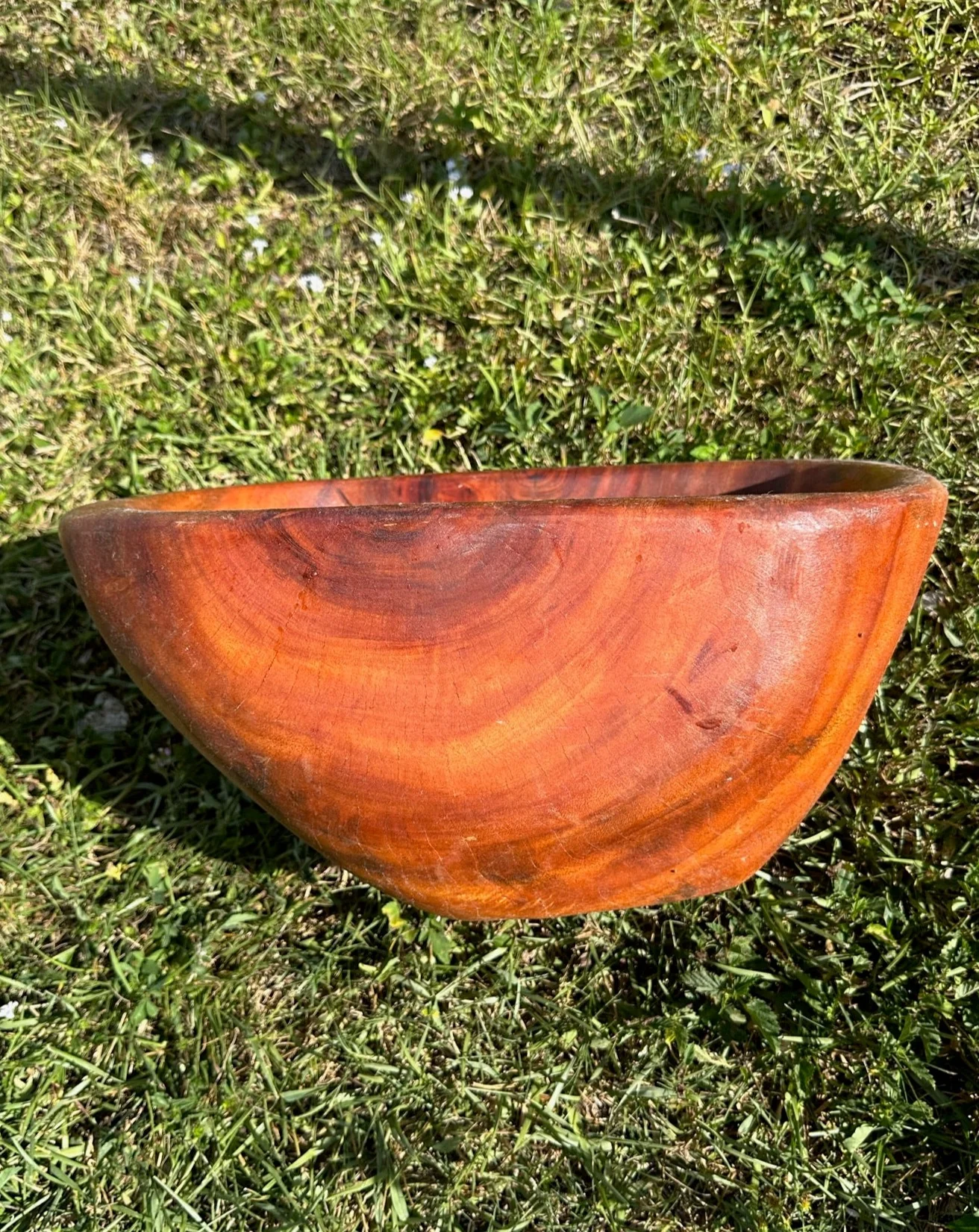 20" YELLOW POINCIANA Hand Carved Artisan Bowl - Image 2