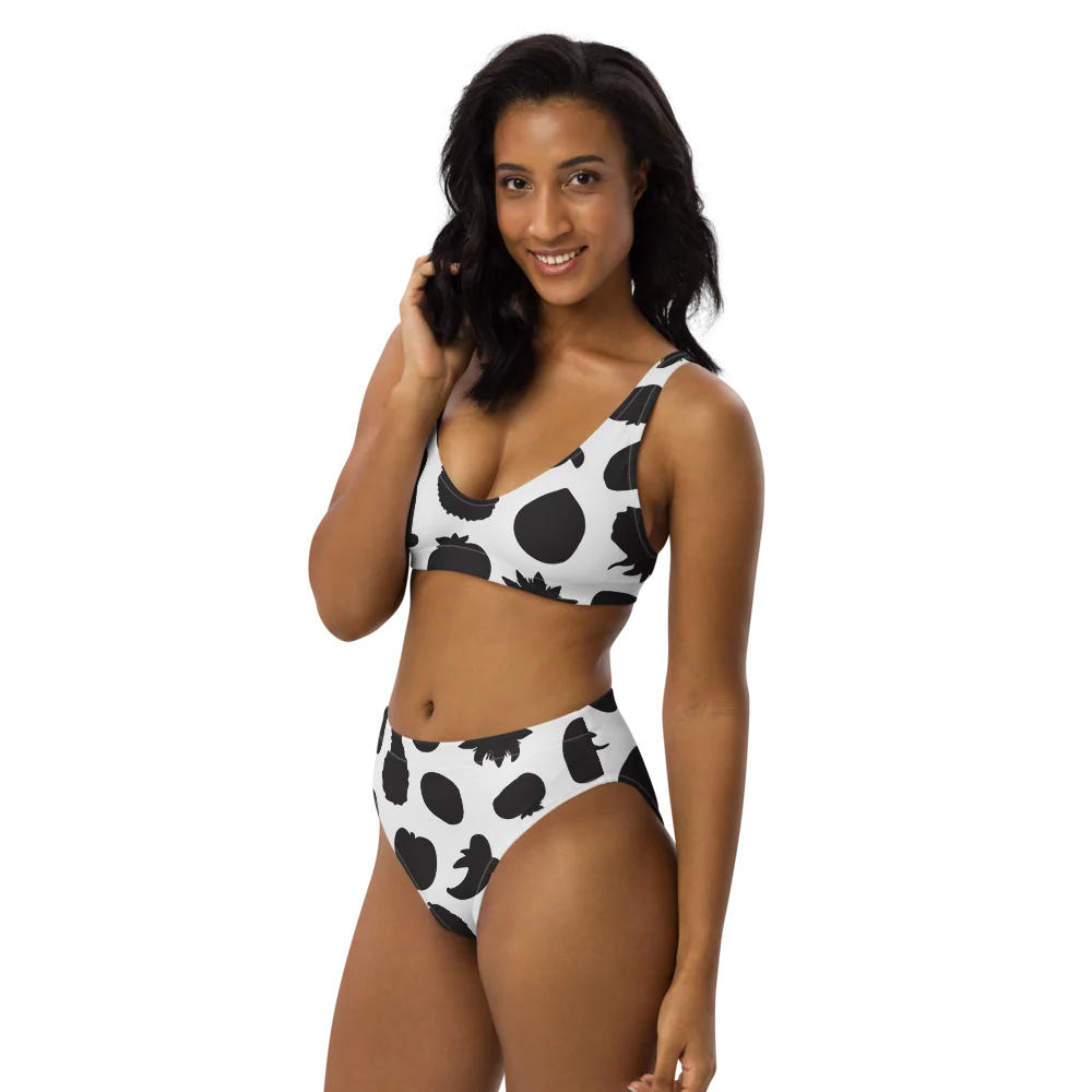 Cow Print Recycled High-Waisted Bikini - Image 3
