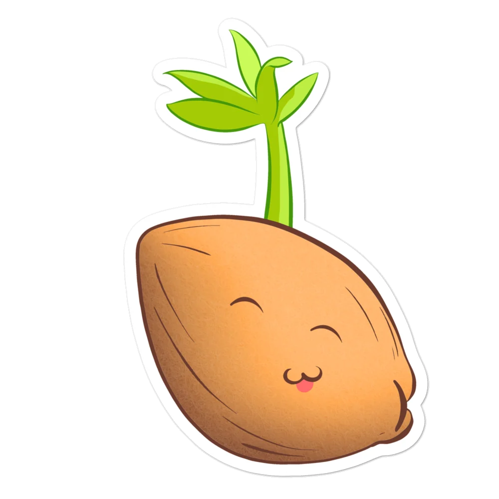 Sprouted Coconut Bubble Free Sticker - Image 3